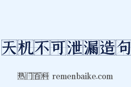 天机不可泄漏造句是什么意思的图片